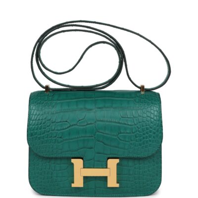 Hermes Constance 18 Malachite Matte Alligator GHW