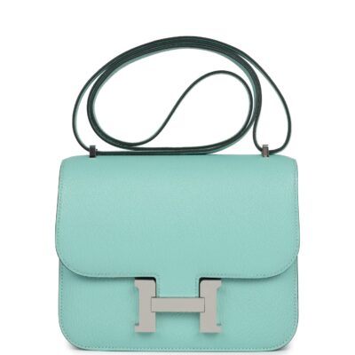 Hermes Constance 18 Aqua Chevre PHW