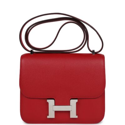 Hermes Constance 18 Rouge Casaque Evercolor PHW