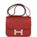 Hermes Constance 18 Brique Verso Chevre Mysore PHW