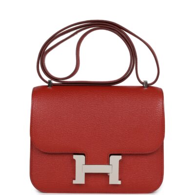 Hermes Constance 18 Brique Verso Chevre Mysore PHW