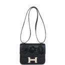 Hermes Constance 18 "Dancing Flowers" Black Embroidered Swift PHW
