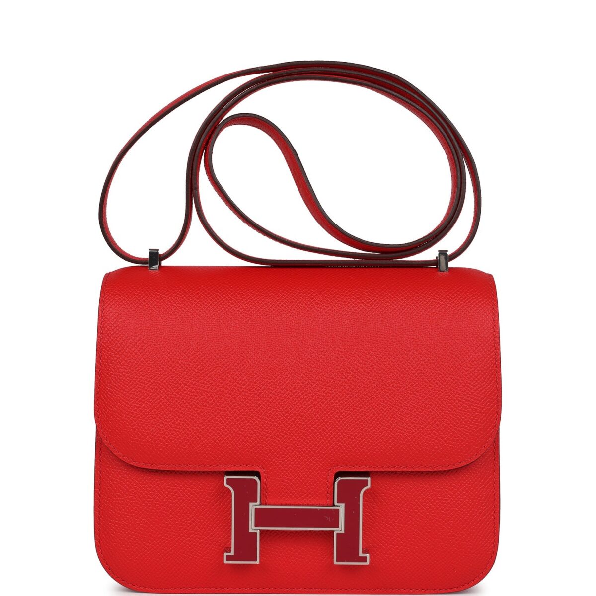 Hermes Constance 18 Rouge De Coeur Epsom Lacquered PHW
