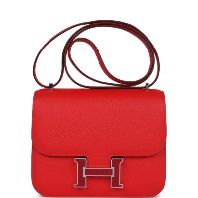 Hermes Constance 18 Rouge De Coeur Epsom Lacquered PHW