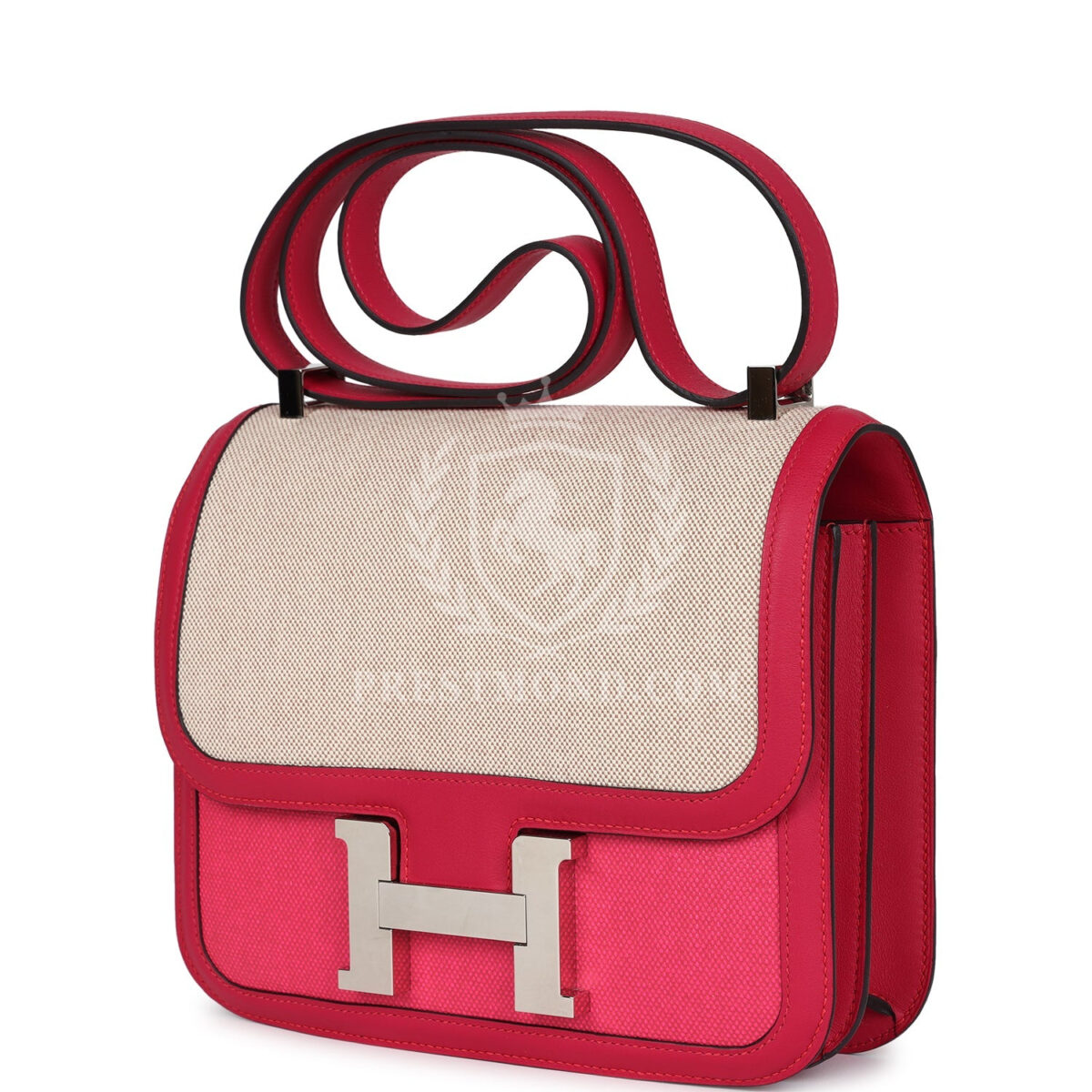 Hermes Constance 24 Rose Shocking and Ecru Toile H Berline and Framboise Swift PHW — изображение 5