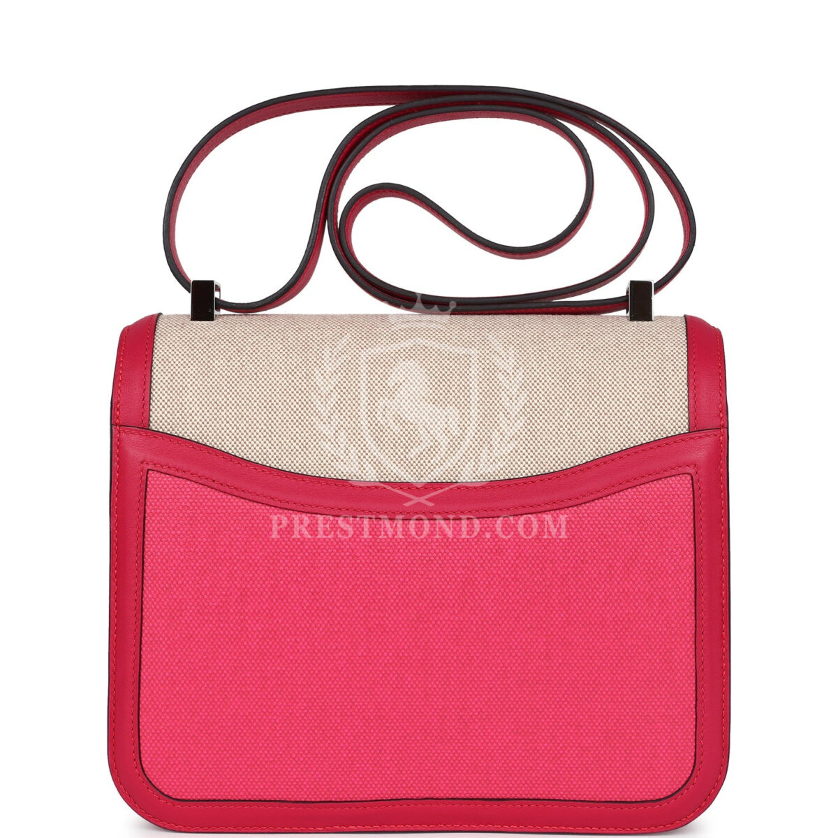 Hermes Constance 24 Rose Shocking and Ecru Toile H Berline and Framboise Swift PHW — изображение 4