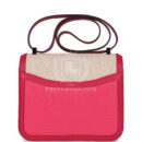 Hermes Constance 24 Rose Shocking and Ecru Toile H Berline and Framboise Swift PHW