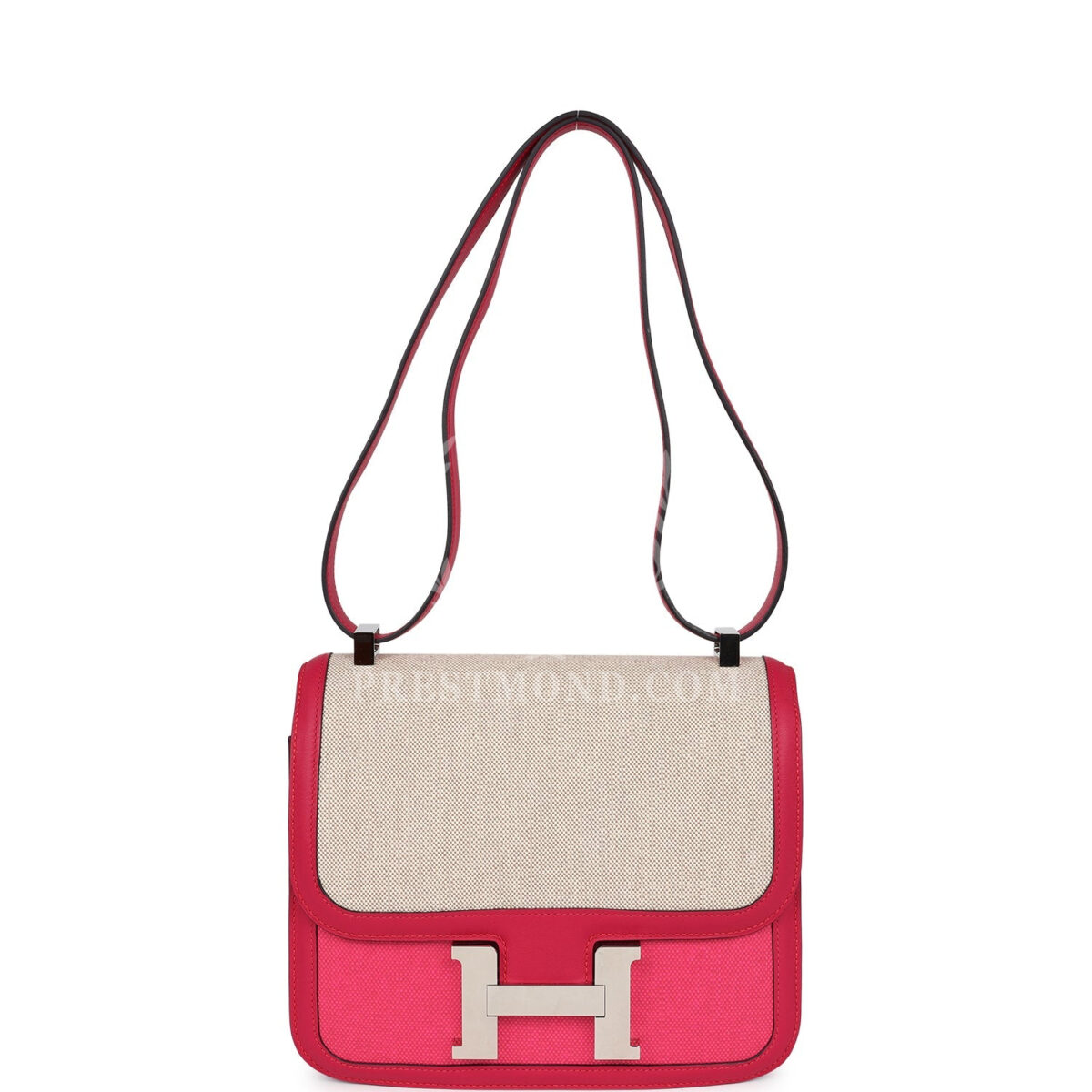 Hermes Constance 24 Rose Shocking and Ecru Toile H Berline and Framboise Swift PHW — изображение 7