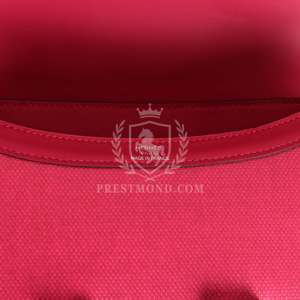 Hermes Constance 24 Rose Shocking and Ecru Toile H Berline and Framboise Swift PHW — изображение 8