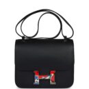 Hermes Constance 24 Black Swift Marbled PHW