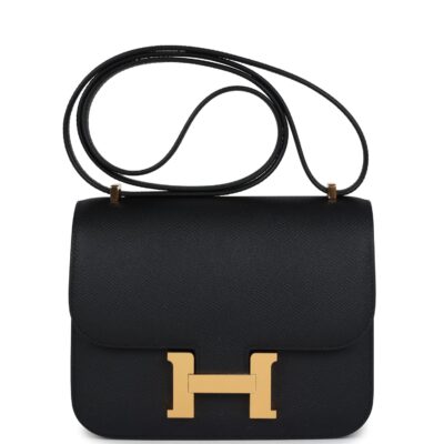 Hermes Constance 1-18 Black Epsom GHW