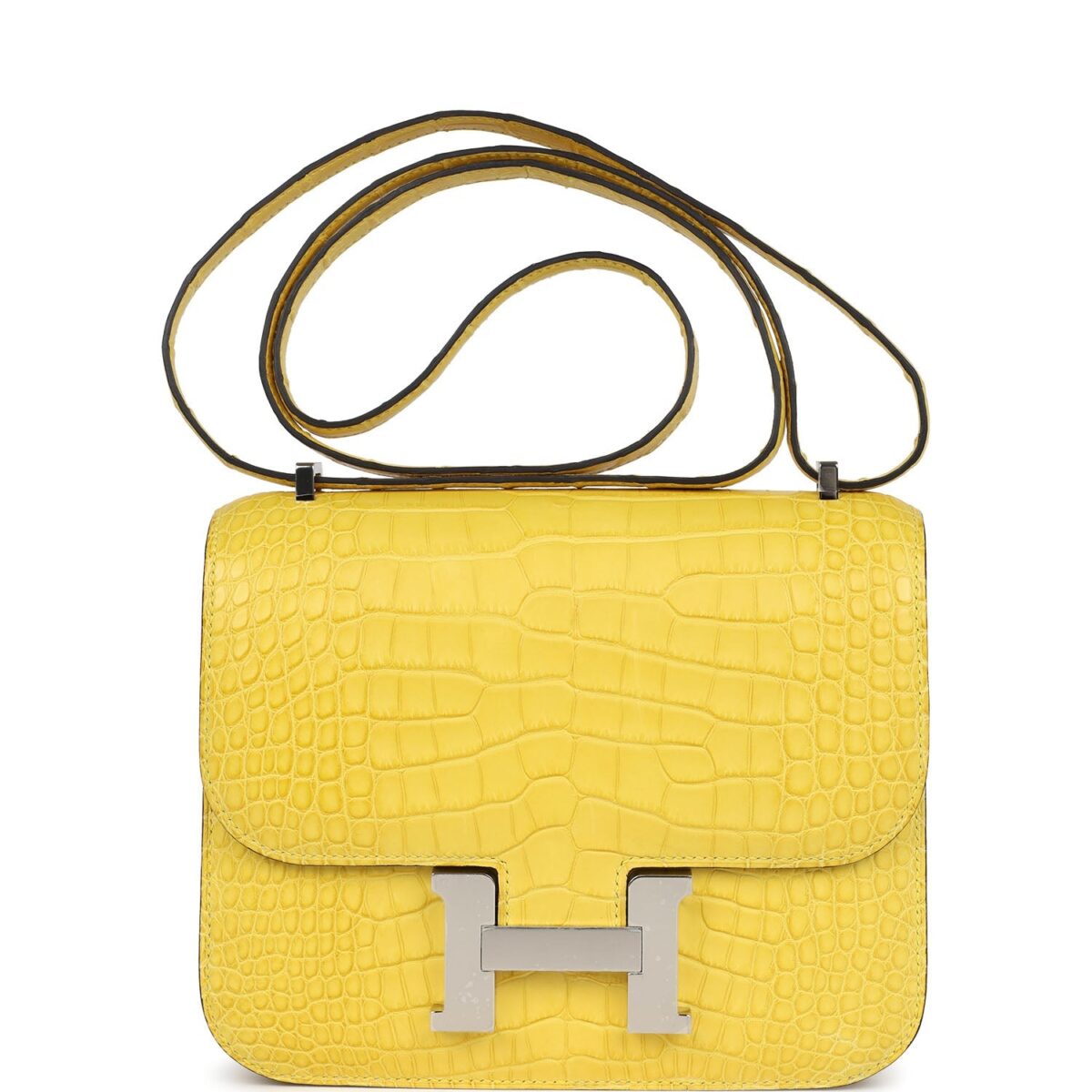 Hermes Constance 18 Mimosa Matte Alligator PHW