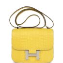 Hermes Constance 18 Mimosa Matte Alligator PHW
