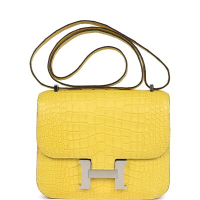 Hermes Constance 18 Mimosa Matte Alligator PHW