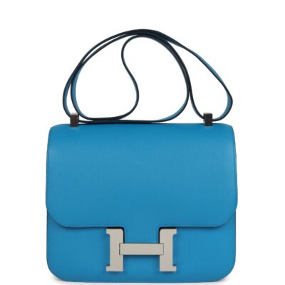 Hermes Constance 24 Bleu Zanzibar Evercolor PHW