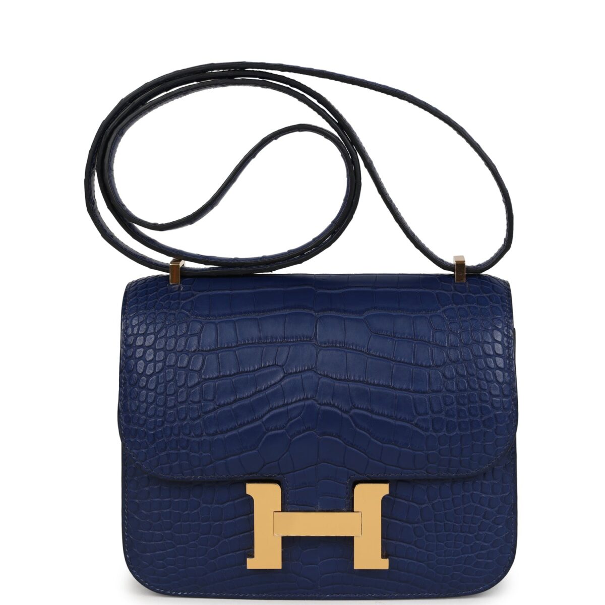 Hermes Constance 18 Bleu Saphir Matte Alligator GHW