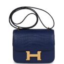Hermes Constance 18 Bleu Saphir Matte Alligator GHW