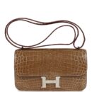 Hermes Constance Elan Ficelle Shiny Niloticus Crocodile PHW