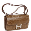 Hermes Constance Elan Ficelle Shiny Niloticus Crocodile PHW