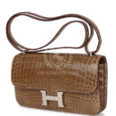 Hermes Constance Elan Ficelle Shiny Niloticus Crocodile PHW