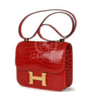 Hermes Constance 24 Geranium Shiny Alligator GHW