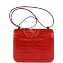Hermes Constance 24 Geranium Shiny Alligator GHW