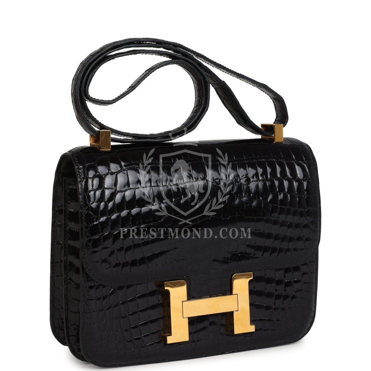 Hermes Constance 24 Black Shiny Niloticus Crocodile GHW — изображение 2