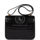 Hermes Constance 24 Black Shiny Niloticus Crocodile GHW