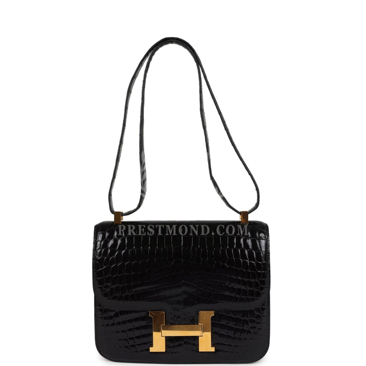 Hermes Constance 24 Black Shiny Niloticus Crocodile GHW — изображение 7
