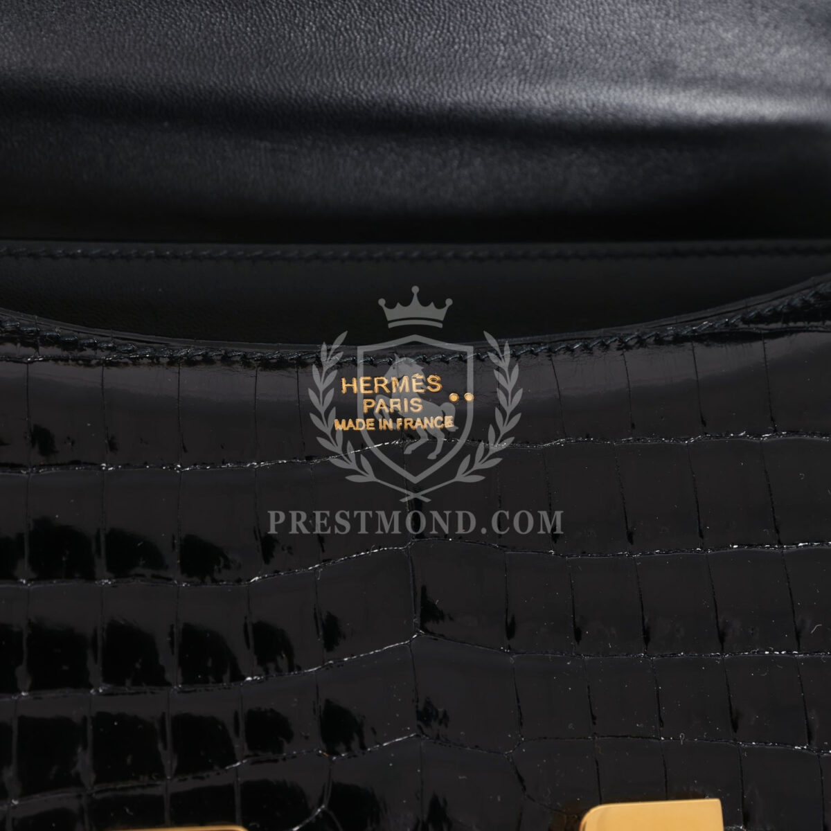 Hermes Constance 24 Black Shiny Niloticus Crocodile GHW — изображение 8