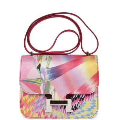Hermes Constance 18 "Marble Silk" Rose Mexico Swift PHW