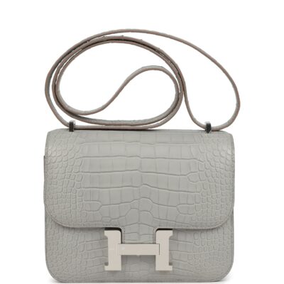 Hermes Constance 18 Gris Perle Matte Alligator PHW