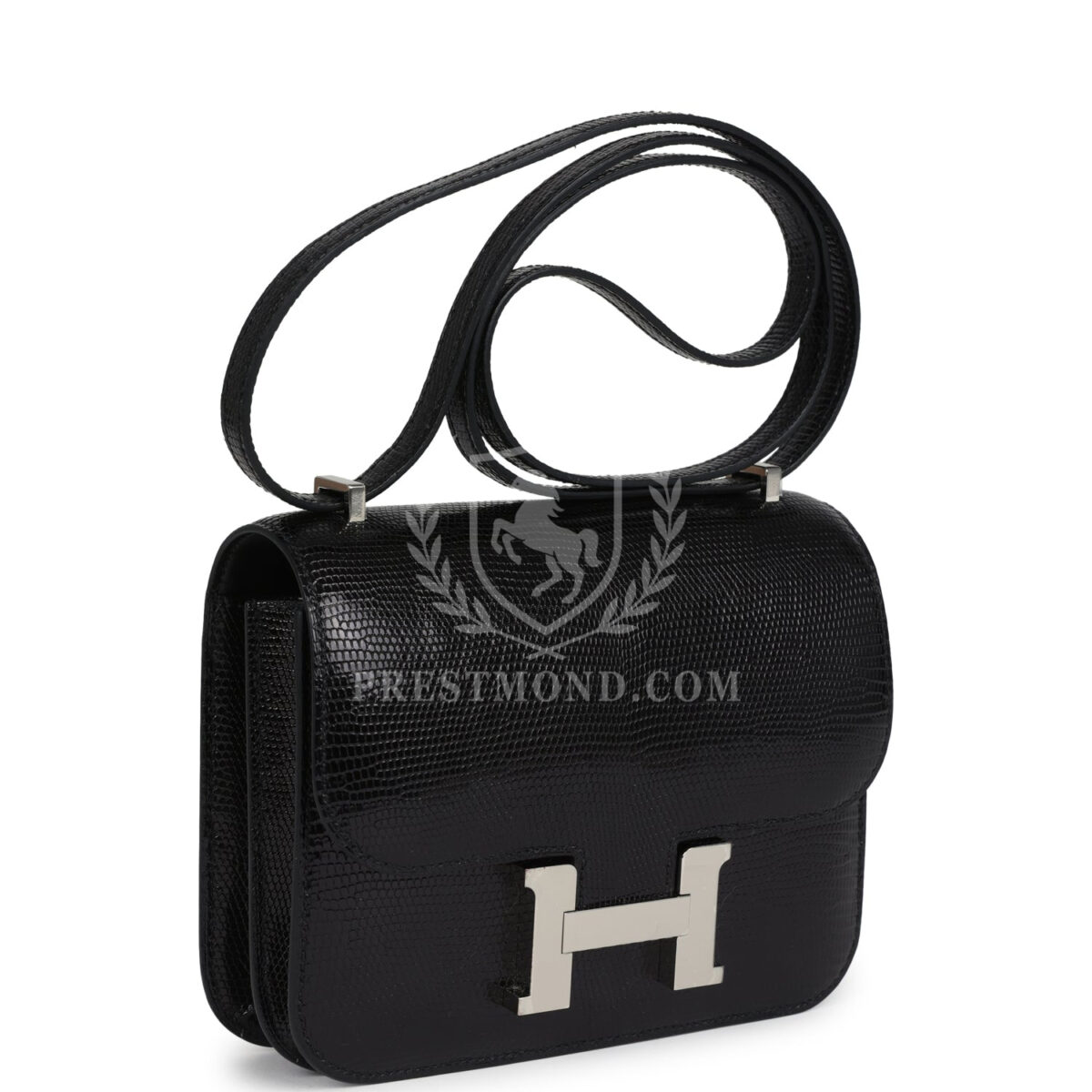 Hermes Constance 18 Black Varanus Niloticus Lizard PHW — изображение 2