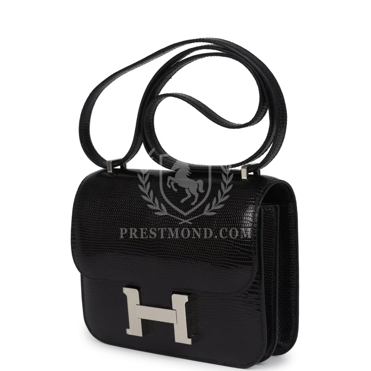 Hermes Constance 18 Black Varanus Niloticus Lizard PHW — изображение 5