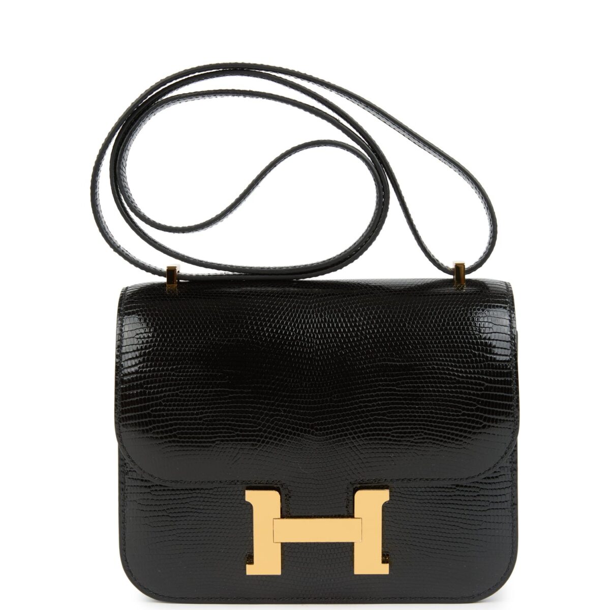 Hermes Constance 18 Black Varanus Salvator Lizard GHW