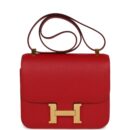 Hermes Constance 24 Rouge Casaque Epsom GHW