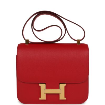 Hermes Constance 24 Rouge Casaque Epsom GHW