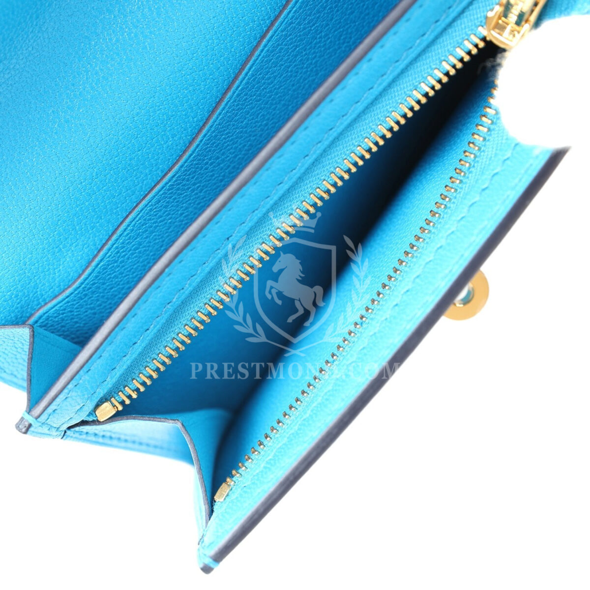 Hermes Kelly Pocket Slim Wallet Bleu Frida Chevre GHW — изображение 9