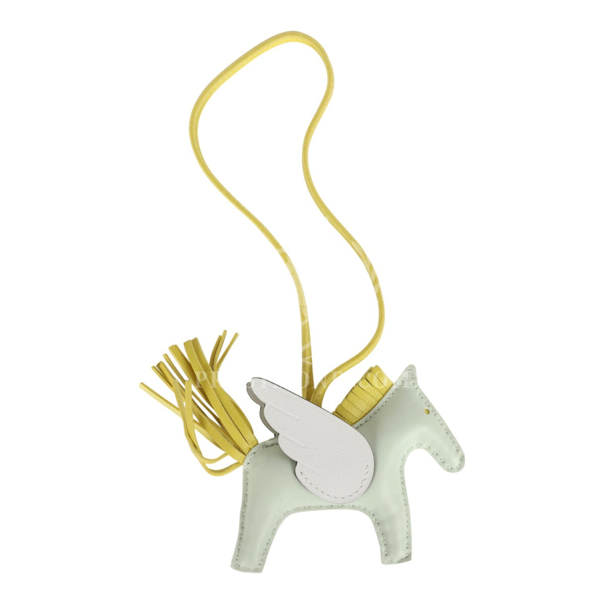 Hermes Pegase Rodeo Bag Charm PM New White/Vert Fizz/Lime Milo Lambskin — изображение 2