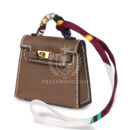 Hermes Mini Kelly Twilly Bag Charm Etoupe Tadelakt Gold Hardware
