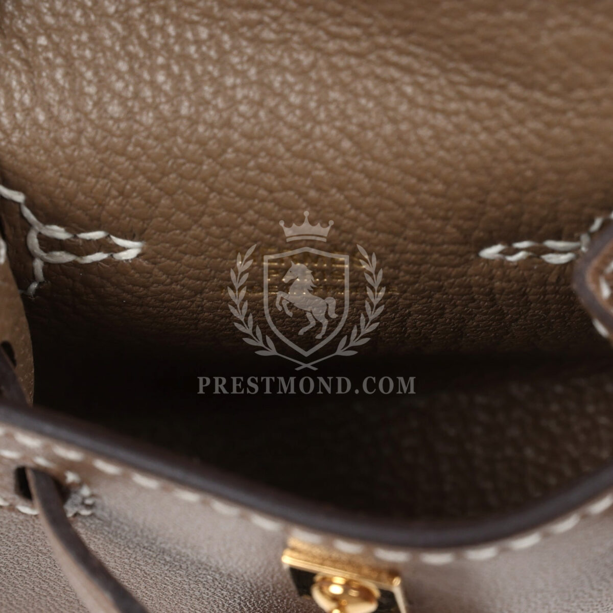 Hermes Mini Kelly Twilly Bag Charm Etoupe Tadelakt Gold Hardware — изображение 8