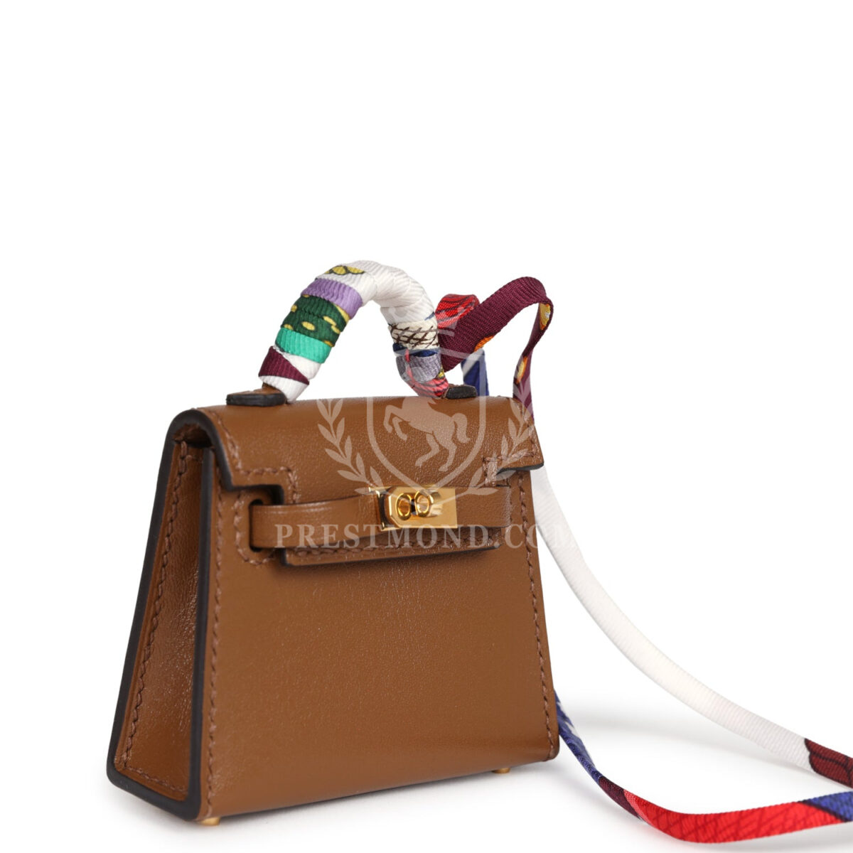 Hermes Mini Kelly Twilly Bag Charm Alezan Tadelakt Gold Hardware — изображение 2