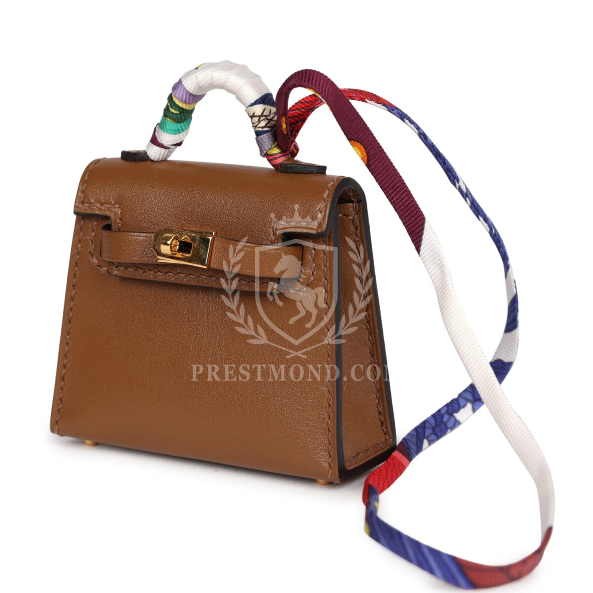 Hermes Mini Kelly Twilly Bag Charm Alezan Tadelakt Gold Hardware — изображение 5