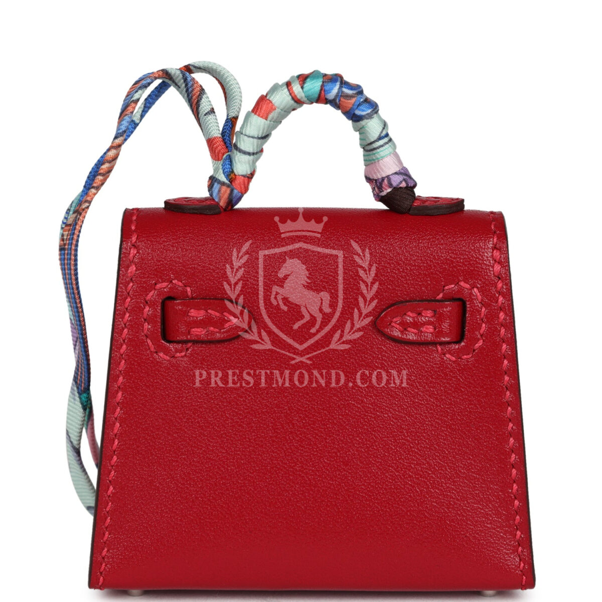 Hermes Mini Kelly Twilly Bag Charm Rouge Vif Tadelakt Palladium Hardware — изображение 4