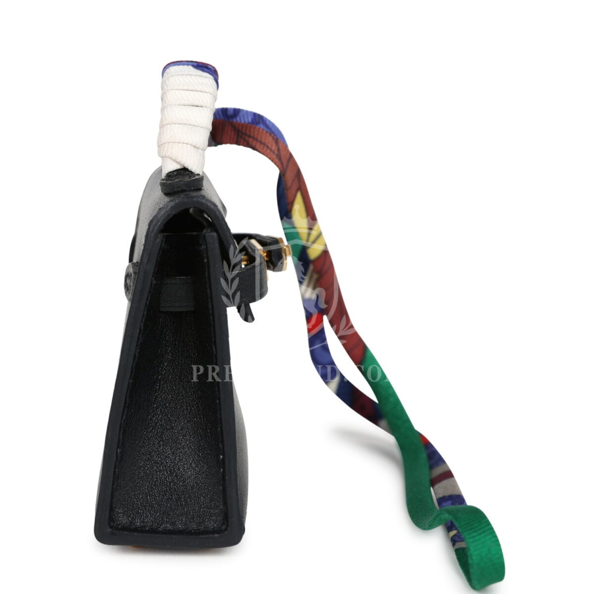 Hermes Mini Kelly Twilly Bag Charm Black Tadelakt Gold Hardware — изображение 3