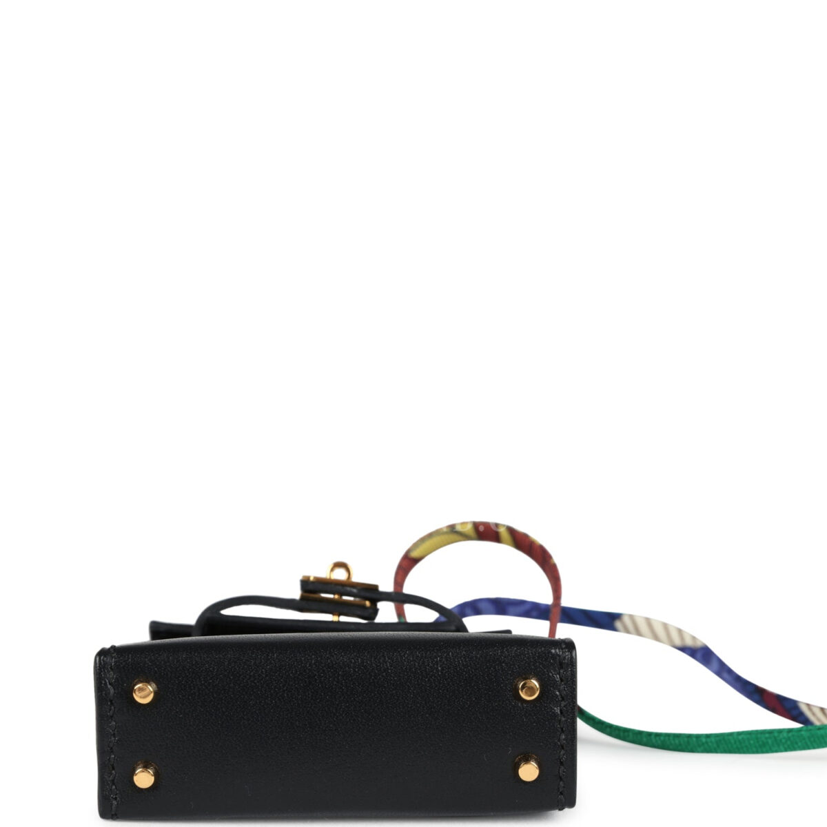 Hermes Mini Kelly Twilly Bag Charm Black Tadelakt Gold Hardware — изображение 5