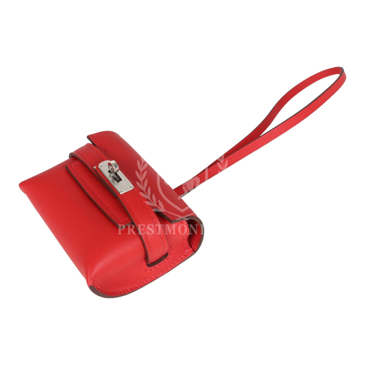 Hermes Kelly Festival Bag Charm Rouge Radieux Swift Palladium Hardware — изображение 5