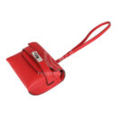 Hermes Kelly Festival Bag Charm Rouge Radieux Swift Palladium Hardware
