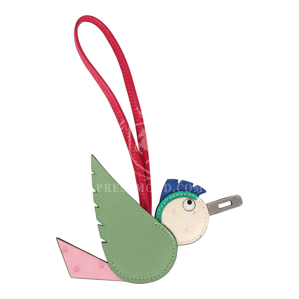 Hermes Birdy Charm Vert Criquet Bubblegum, Naturel, Menthe, Bleu France, Framboise Epsom Ostrich Chevre Mysore Swift Palladium Hardware — изображение 2