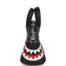 Hermes Mini Bolide Shark Bag Charm Black and White Swift Palladium Hardware